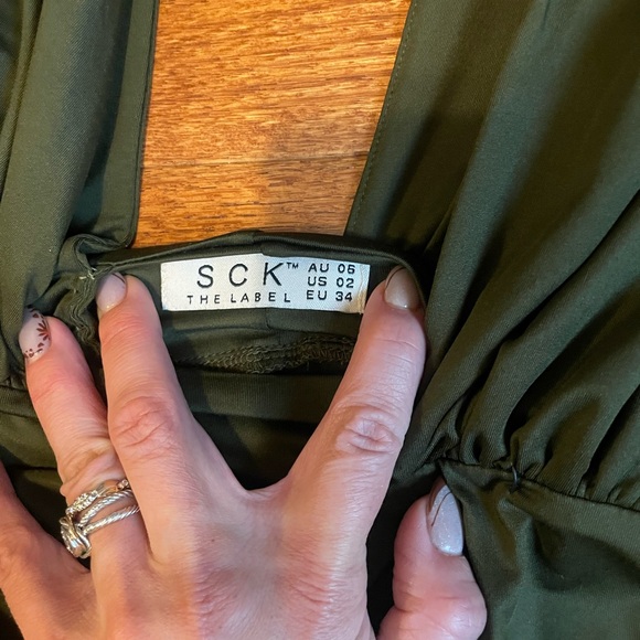 SCK The Label Asymmetric Cutout Maxi Dress in Green - Picture 13 of 16